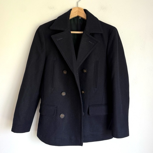 Ralph Lauren • Signature Wool Blend Twill Coat in Navy Blue - Picture 3 of 8